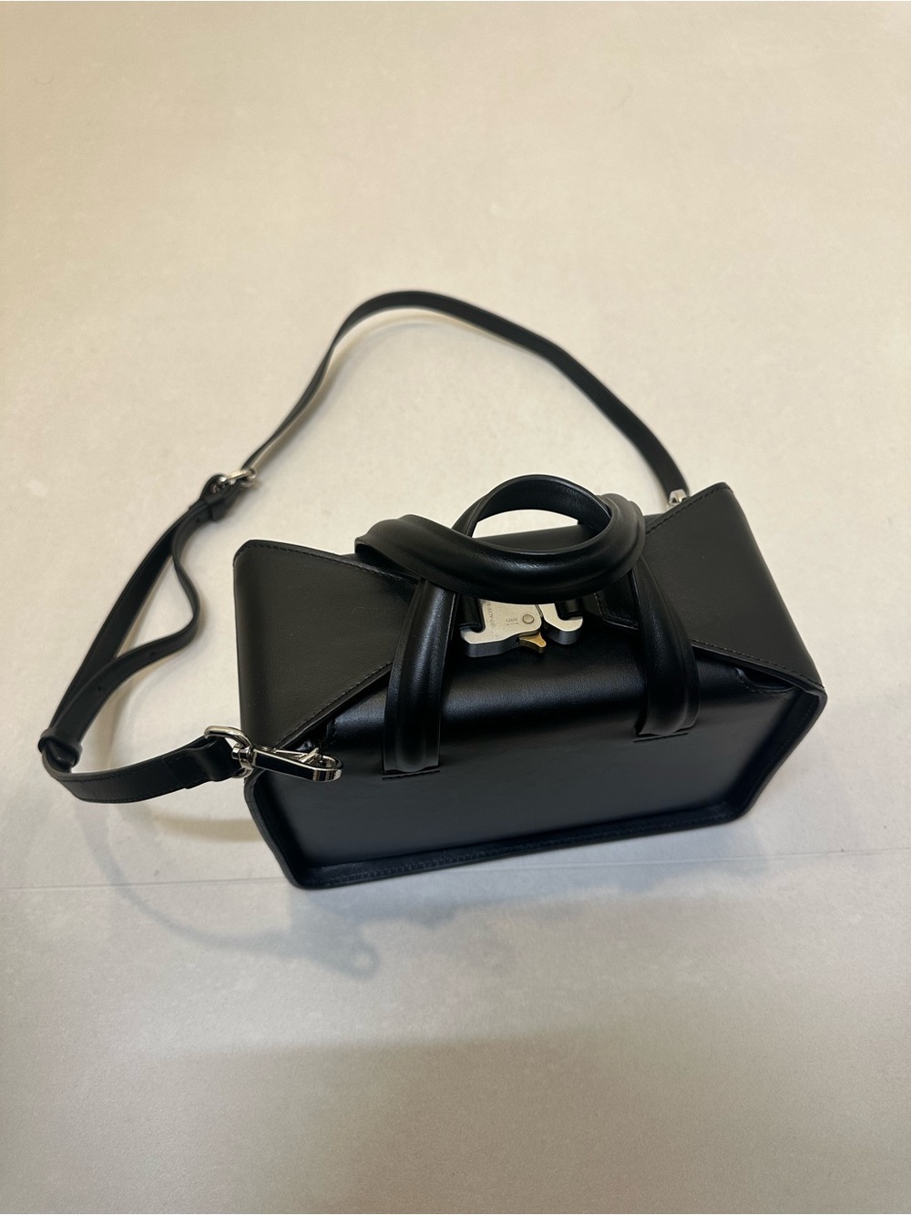 1017 ALYX 9SM Black Structured Leather Crossbody Bag